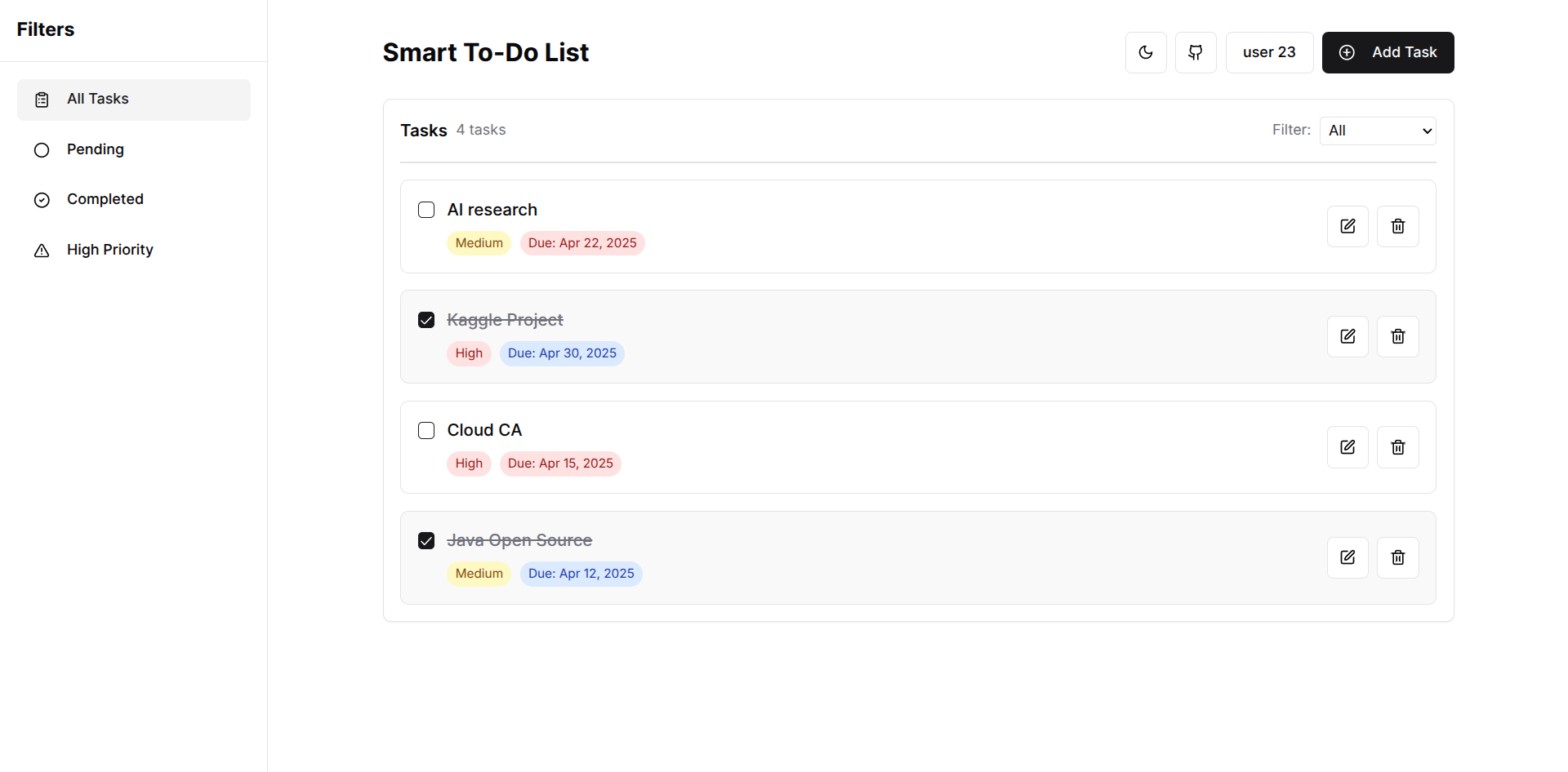 Smart Todo Application