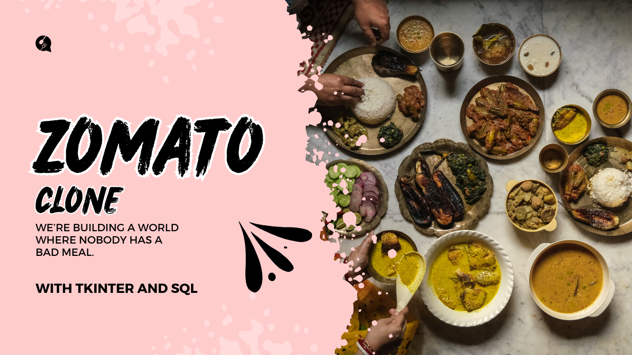 Zomato Clone with Python Tkinter and MySQL